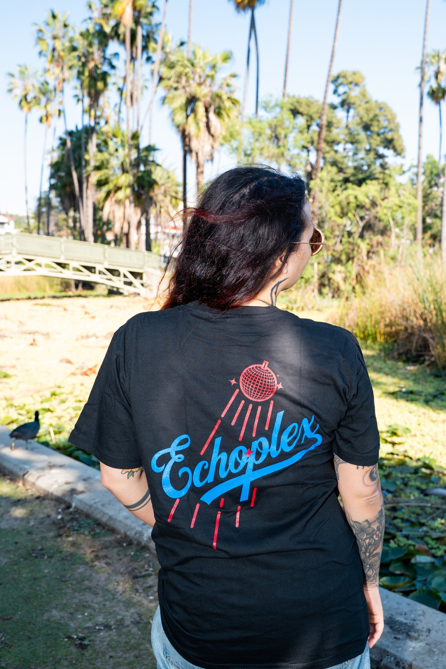 Black Echo Swan T-Shirt