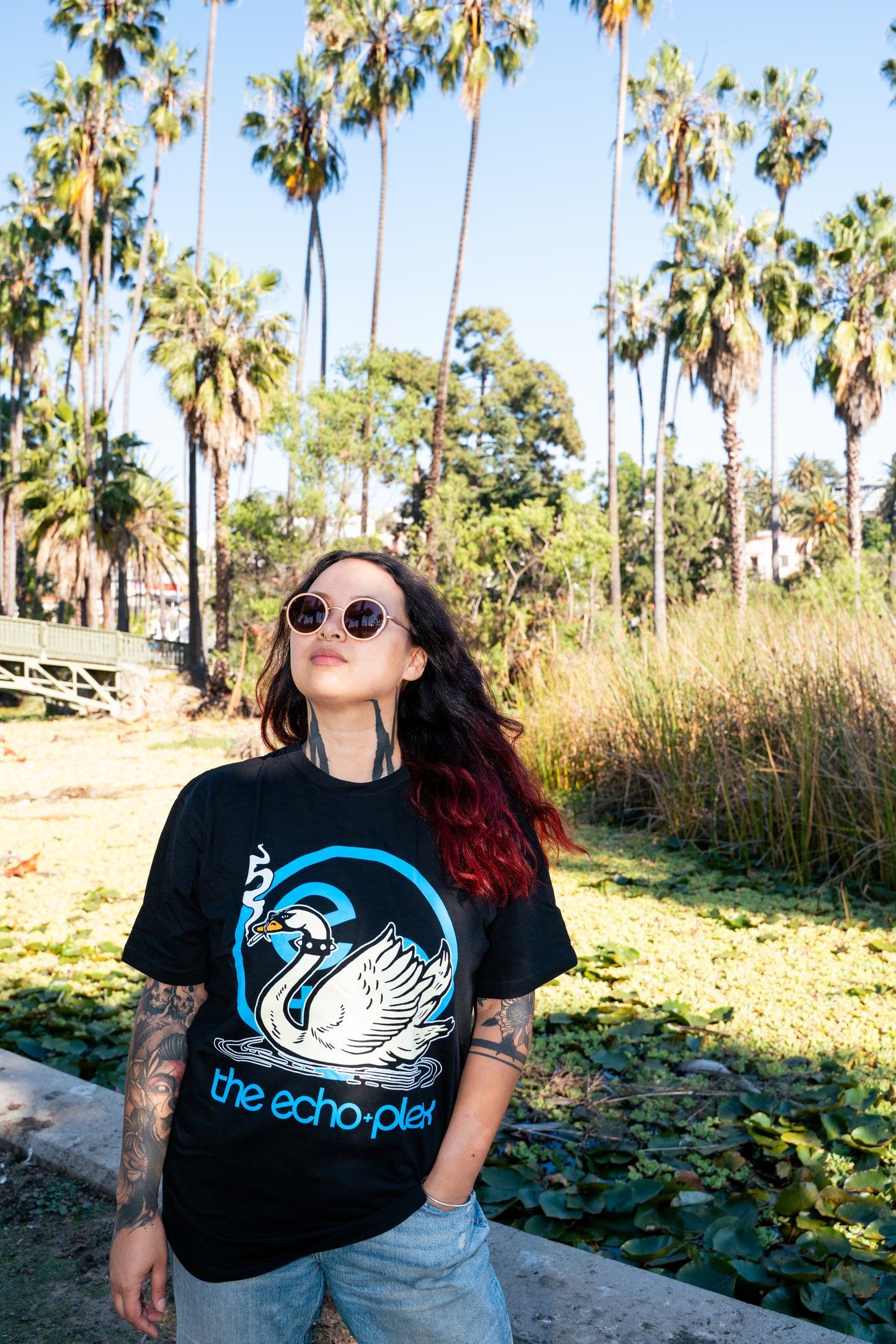Black Echo Swan T-Shirt